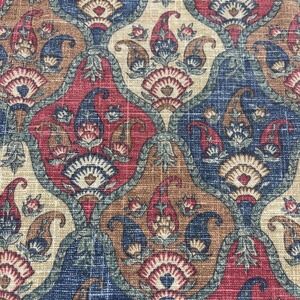 Waverly Villa 100% Cotton Fabric Jewel Tone Paisley Vintage 53 X 56